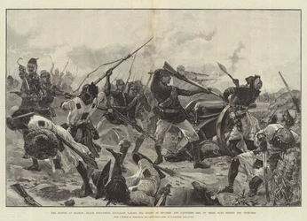 Die Schlacht bei Suakin, Schwarzes Sudan-Bataillon nimmt den Feind in die Zange und erobert eine ihrer Kanonen hinter den Schützengräben