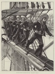 Die Marineüberprüfung, Besatzung der Masten, Die Königin kommt!