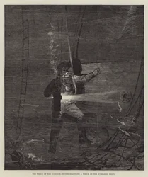 Das Wrack der Eurydice, Taucher untersuchen ein Wrack im Unterwasserlicht