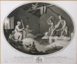Die übliche Methode des Beetlings, Scutchings und Hacklings des Flachses, Tafel IV aus 