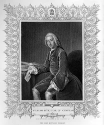 Porträt von William Pitt, 1. Earl of Chatham, graviert von William Holl dem Jüngeren (1807-71)