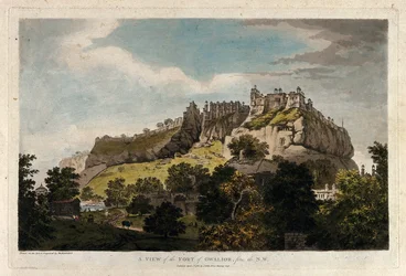 Ansicht der Festung Gwalior von Nordwesten