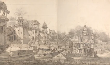 Ansicht eines Teils der Stadt Benares