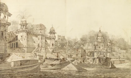Ansicht eines Teils der Stadt Benares, ca. 1781