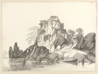Ansicht der Insel Jangerah [Jahangira] im Ganges gegenüber von Sultanganj