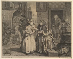 Der Lebensweg einer Dirne, Tafel 1, vor April 1732