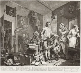 Der Weg eines Liederlichen, Blatt 1: Die Erbschaft. 1735