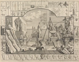 Analyse der Schönheit, Tafel I: Hof eines Bildhauers