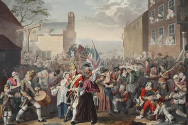 Marsch der Wachen nach Finchley, Illustration aus 
