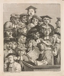 Gelehrte bei einer Vorlesung, 1736-1737