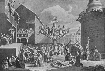 Die Südsee-Blase, nach einem Druck von William Hogarth, 1721, 1904