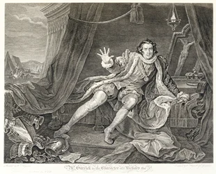 Der Schauspieler David Garrick in der Rolle von Richard III, 1746