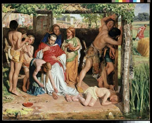 Eine bekehrte britische Familie schützt einen christlichen Missionar vor der Verfolgung durch die Druiden, 1850
