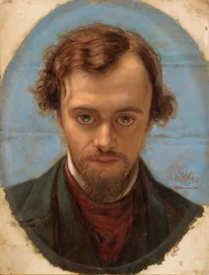 Porträt von Dante Gabriel Rossetti, 1853