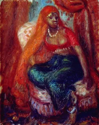 Schwarze Frau im Kostüm