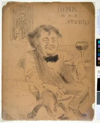 Dink in seinem Studio, ca. 1895