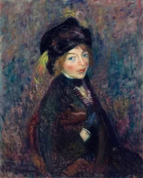 Kopf eines Mädchens, Feder im Turban