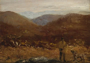 Mann mit Hund Der Jäger