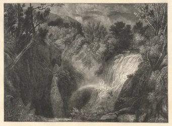 Landschaft mit zwei Wasserfällen