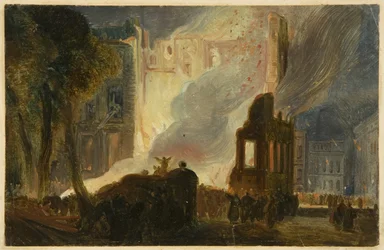 Bristol-Unruhen: Das Brennen des Mansion House, Queen Square, ca. 1831