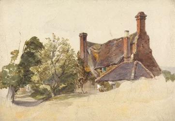 Studie eines Cottages an einem Weg