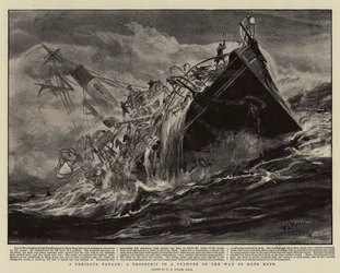 Eine gefährliche Reise, ein Truppenschiff in einem Taifun auf dem Weg nach Hongkong
