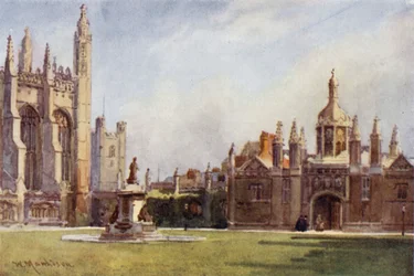 Kings College Kapelle und der Eingangshof, von den Fellows Gebäuden