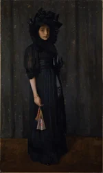 Tochter des Künstlers im Kleid der Mutter (Junges Mädchen in Schwarz)