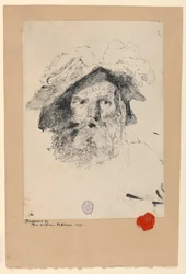 Zeichnung, Kopf eines bärtigen Mannes, 1872–78