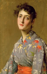 Mädchen im japanischen Kostüm, ca. 1888