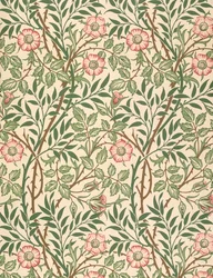 Tapetenentwurf „Sweet Briar“, gedruckt von John Henry Dearle (1860-1932), 1917