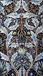 Wandverkleidungstafel (66 Fliesen) hergestellt von William Morris und William Frend de Morgan in Fayence