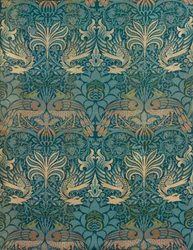 William Morris Pfau und Drachen Textildesign, ca. 1880 (Holzschnitt)