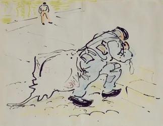 Churchill mit einem Rochen