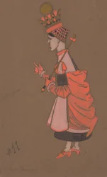 Rote Königin (Kostümentwurf für Alice im Wunderland) 1915)