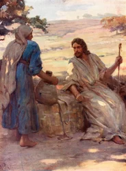Die Frau am Brunnen von Samaria, Johannes iv, 6, 7