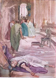 Die Ermordung Caesars, aus Plutarchs Lebensbeschreibungen, veröffentlicht von T C & E C Jack Ltd, 1920er Jahre