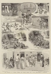 Die Offiziere eines britischen Kanonenboots werden zu einem Tag Hirschjagd in Honduras an Land eingeladen