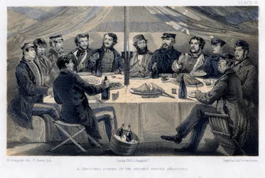Ein Weihnachtsessen auf den Höhen vor Sebastopol, ca. 1850