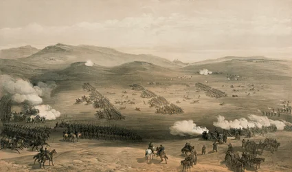 Der Angriff der Leichten Brigade in der Schlacht von Balaklawa, 25. Oktober 1854, 19. Jahrhundert