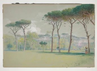 Castel Fusano: Landschaft - große Wiese und Bäume