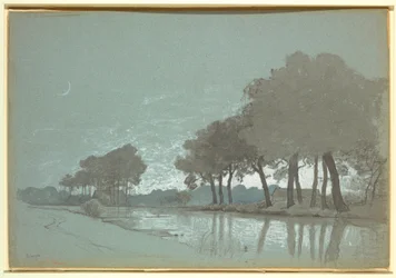 Kanalszene in der Nähe von Brügge, Belgien, 1875–80