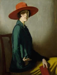 Dame mit rotem Hut