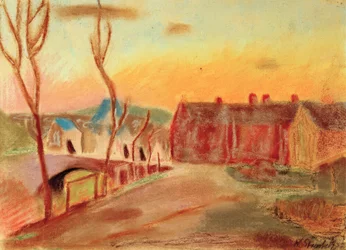 Dorfweg in Rosa