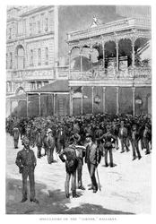 Spekulanten an der Ecke, Ballarat, Australien, 1886