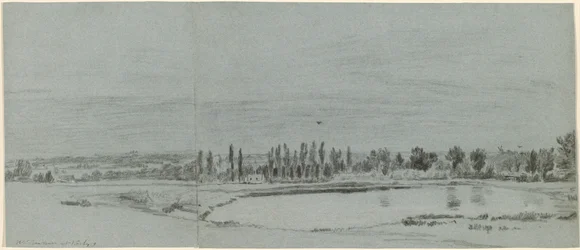 Weitläufige Landschaft mit einem Teich