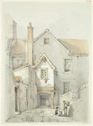 Altes Haus, das früher in der Nähe der Kathedrale von Bristol stand