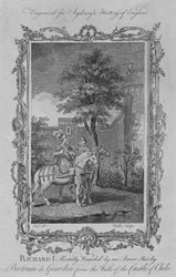 Richard I. tödlich verwundet durch einen Pfeil, abgeschossen von Bertram de Gourdon von den Mauern der Burg von C