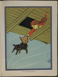 "Sie packte Toto am Ohr", Illustration aus "Der wunderbare Zauberer von Oz" von Lyman Frank Baum