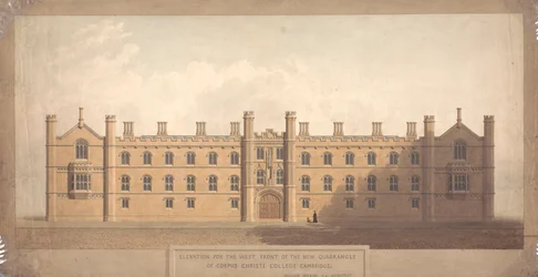Ansicht der Westfront des neuen Quadrangles des Corpus Christi College, Cambridge